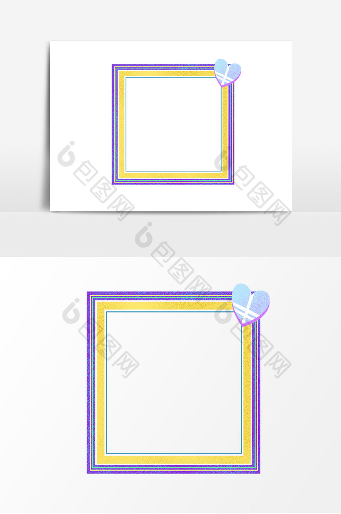 爱心简约条纹手绘边框图片手绘相框