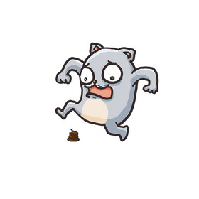 二次元gif表情包卡通漫画踩便便的狗狗