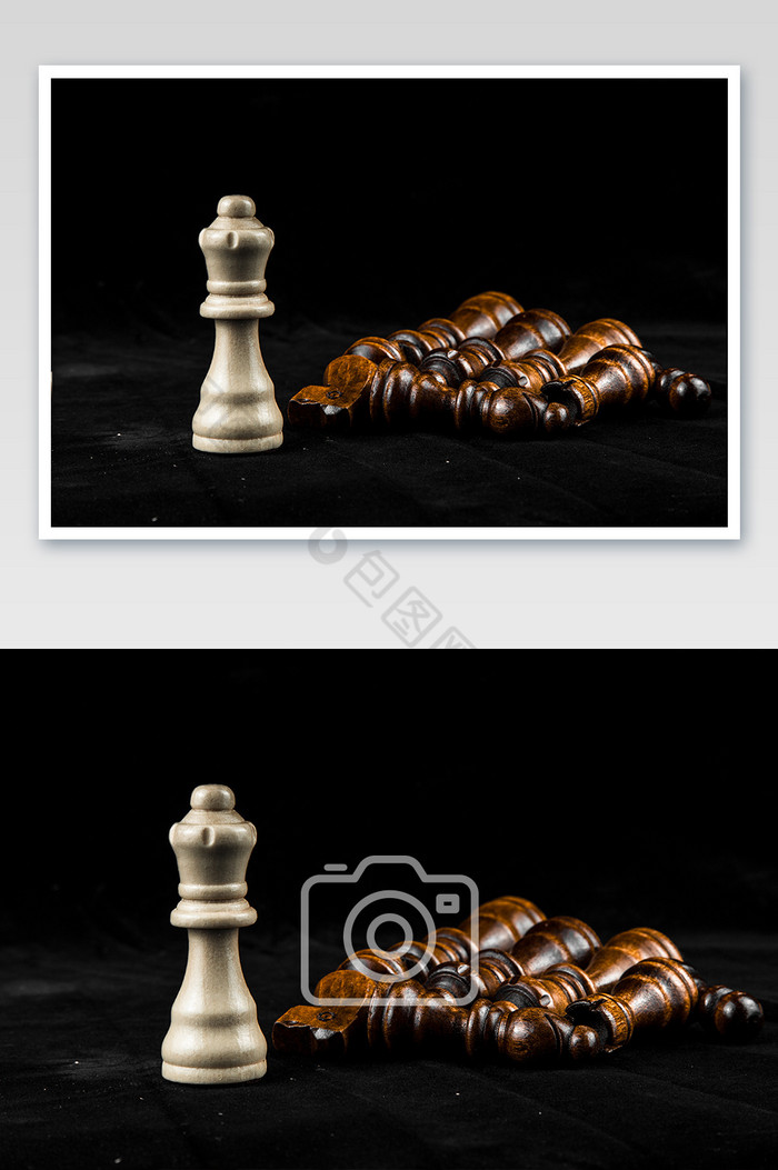 黑底的棋盘国际象棋摆拍摄影图片图片