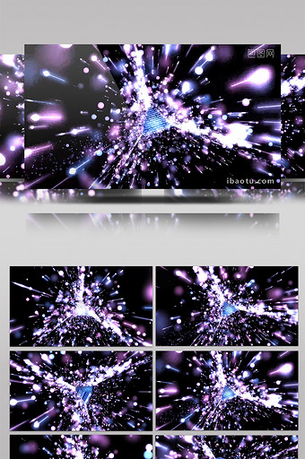 紫色炫酷大气粒子斑点闪烁大屏视频素材图片