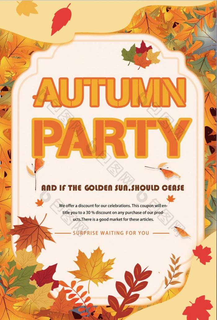 Yellow autumn event poster design  