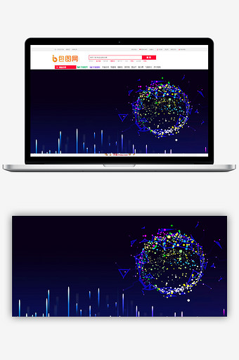 蓝色科技感闪光烟花背景设计banner图片