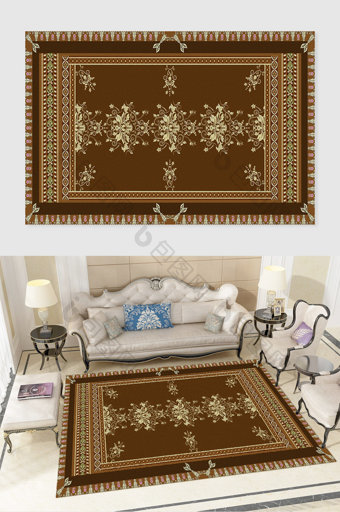 复古欧式纹样古典图案地毯
