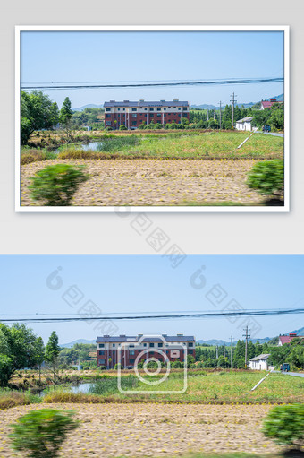 乡村建筑农村房屋荷塘新农村摄影图图片
