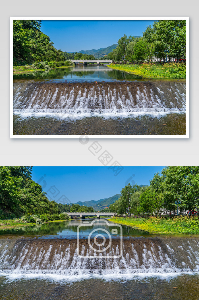乡村水渠河流流水摄影图