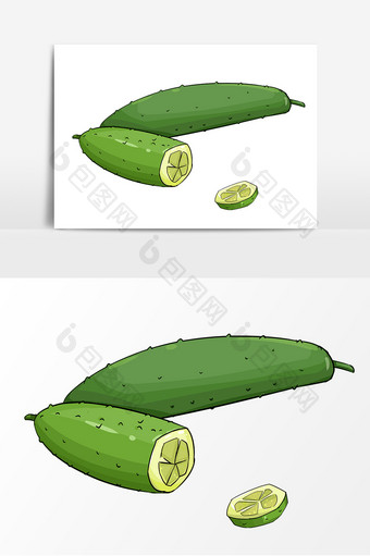 水果黄瓜手绘元素图片
