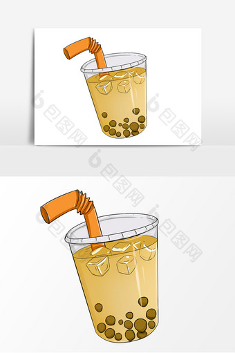 夏季饮料手绘卡通元素图片