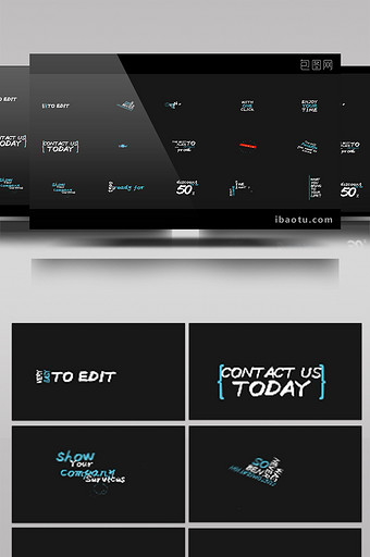 15种不同个性简约商务标题文字排版动画包图片