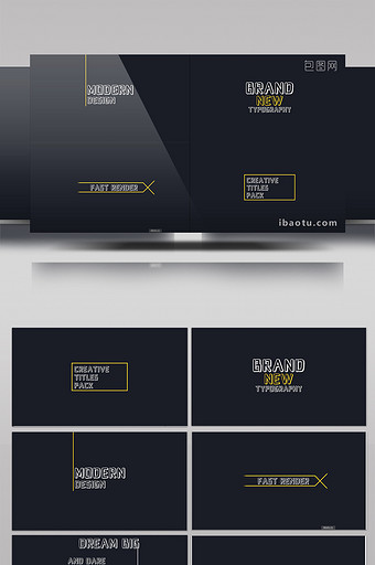 黄色活力字体的动画效果包装字幕模板图片
