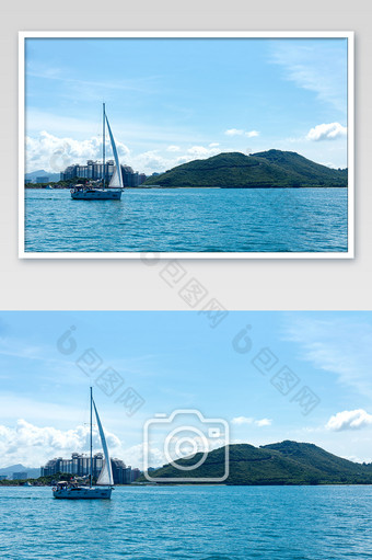 三亚出海风景帆船岛屿图片