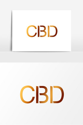 创意质感金色渐变CBD字体设计