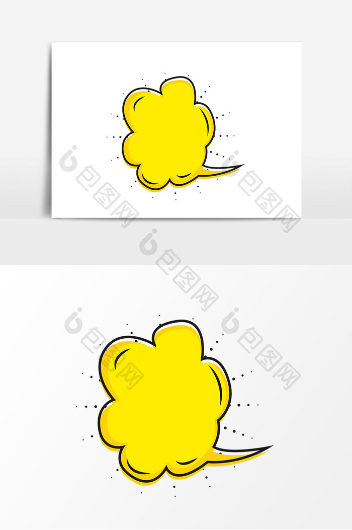 黄色漫画框矢量元素
