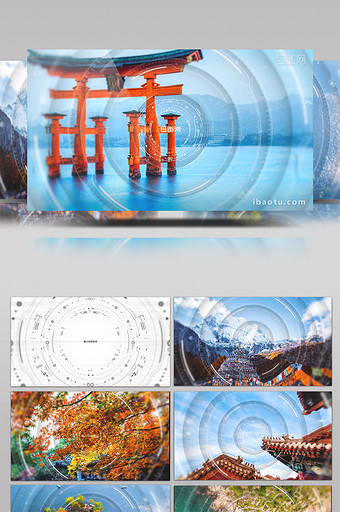 高科技全息样式圆环独特图像视差AE模板图片