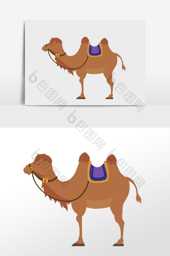 手绘沙漠莫慌野生骆驼插画
