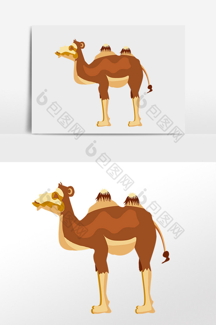 手绘沙漠莫慌野生动物骆驼插画