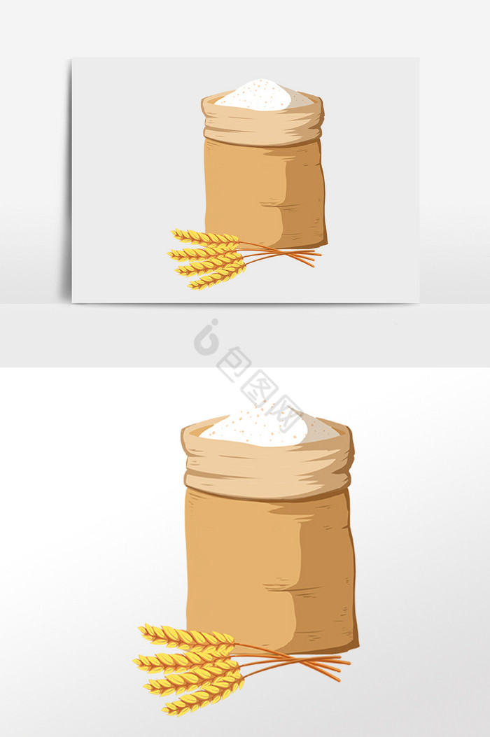 农作物小麦麦子白面插画图片