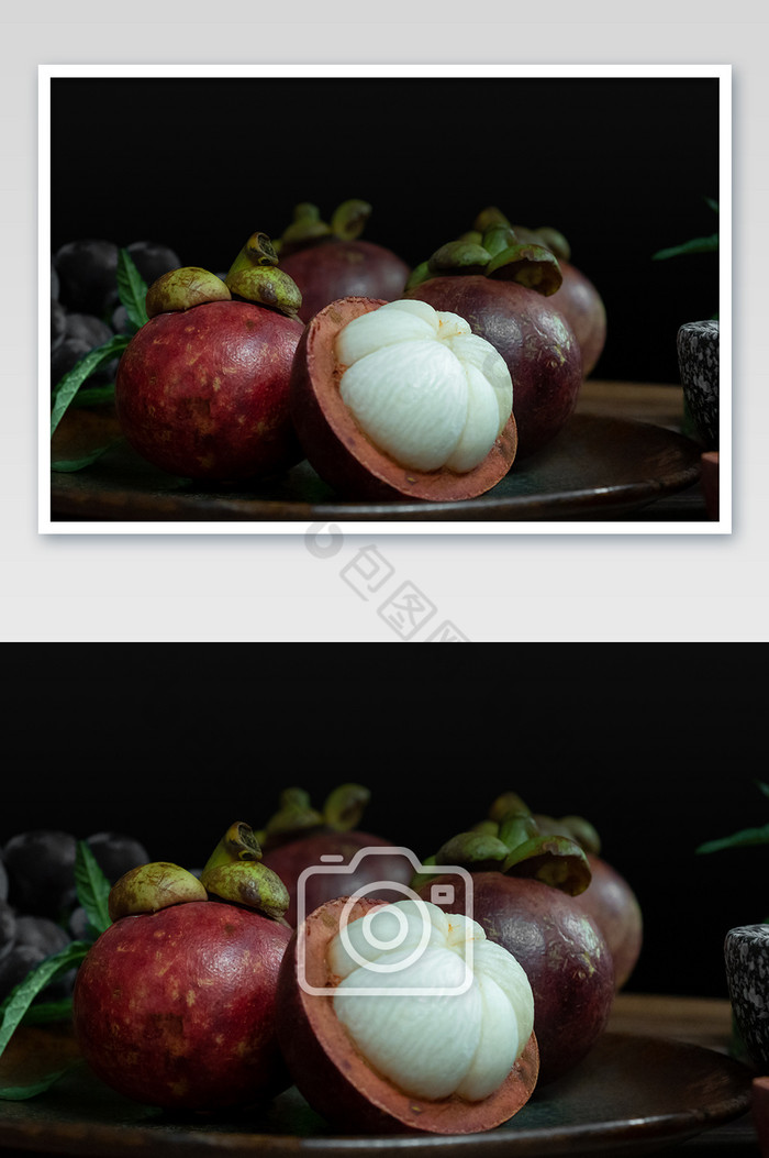 浅口盘中的山竹果肉果子水果图片图片