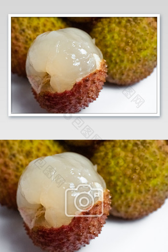 白色的晶莹剔透的荔枝果肉水果摄影图图片