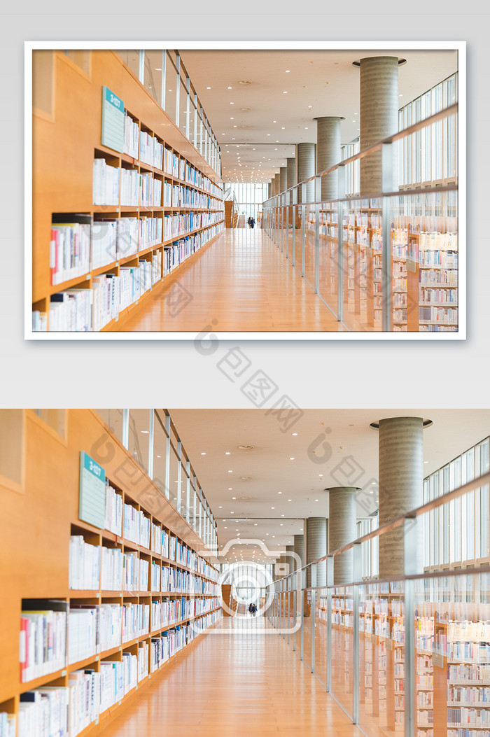 图书馆黄色阶梯书架摄影图片图片