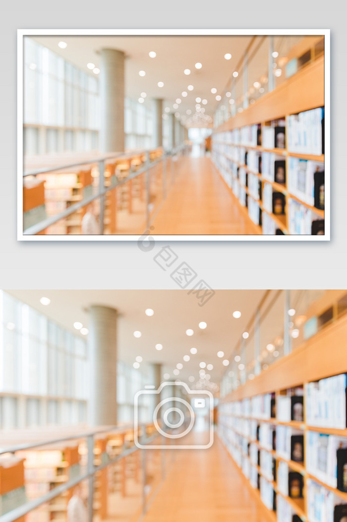 图书馆内部走廊摄影图片