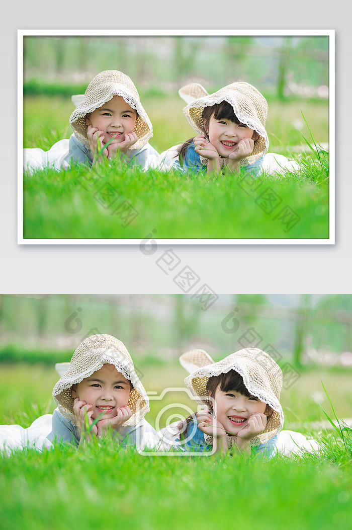 六一儿童节阳光草地童年活泼欢乐摄影图片