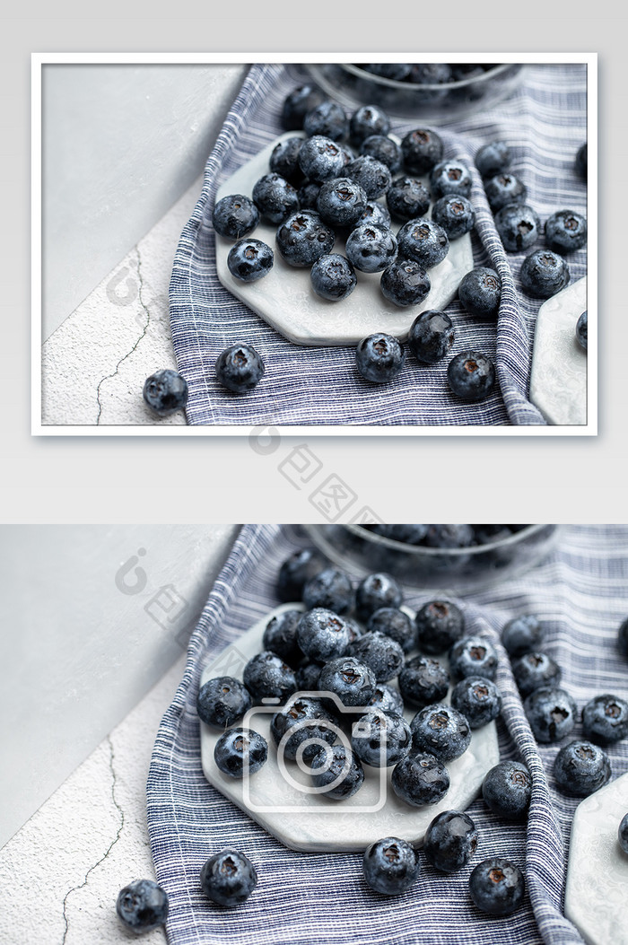 蓝莓浆果创意场景摄影图片