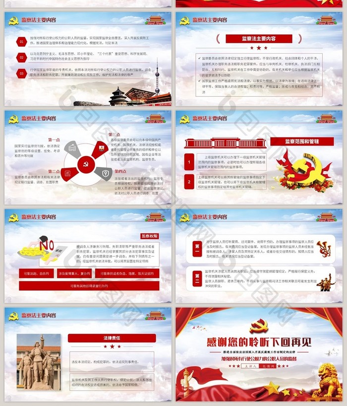 学习解读中国人民共和国监察法PPT模板