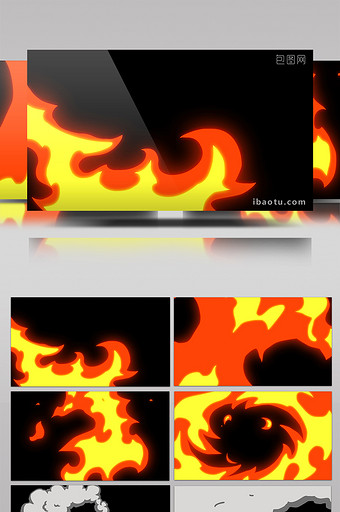 4组动漫火焰转场特效+4组烟雾转场特效图片