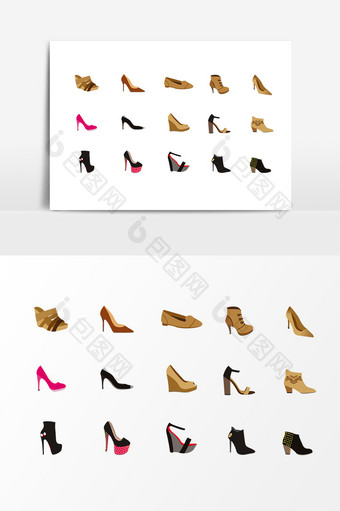 女性高跟鞋设计素材图片
