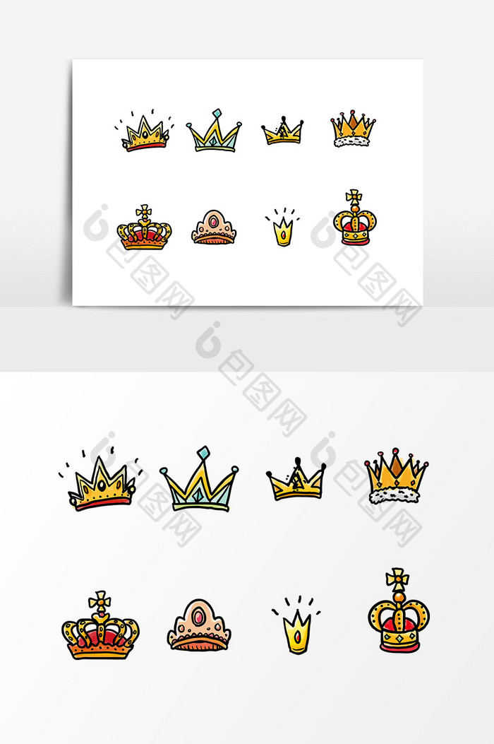 卡通皇冠王冠设计素材