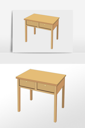 木质家具学习桌子插画