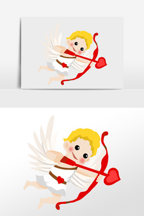 爱心的丘比特插画射箭的丘比特插画丘比特爱心插画情人节丘比特装饰