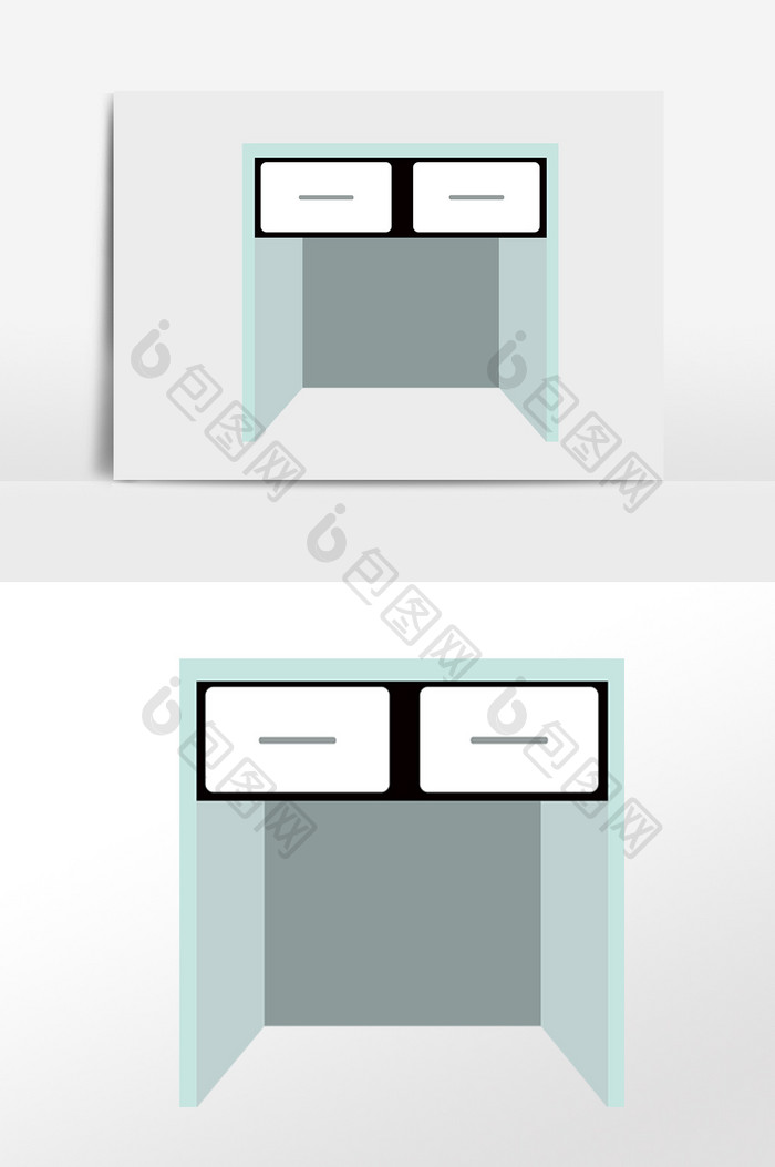 手绘简约生活家具鞋柜柜子插画