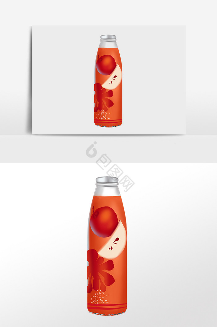 夏季果汁瓶装饮料汽水插画图片