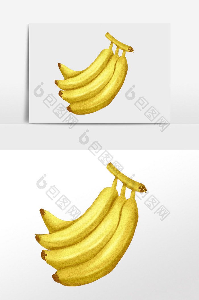 手绘新鲜夏季水果香蕉插画