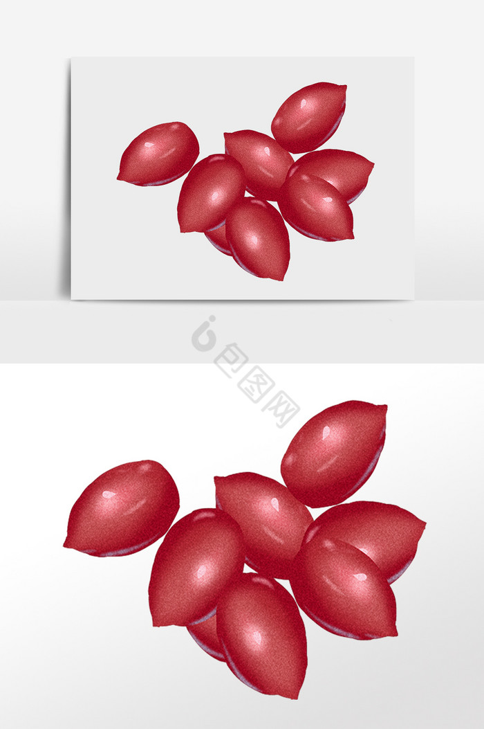 新鲜夏季水果小番茄插画图片