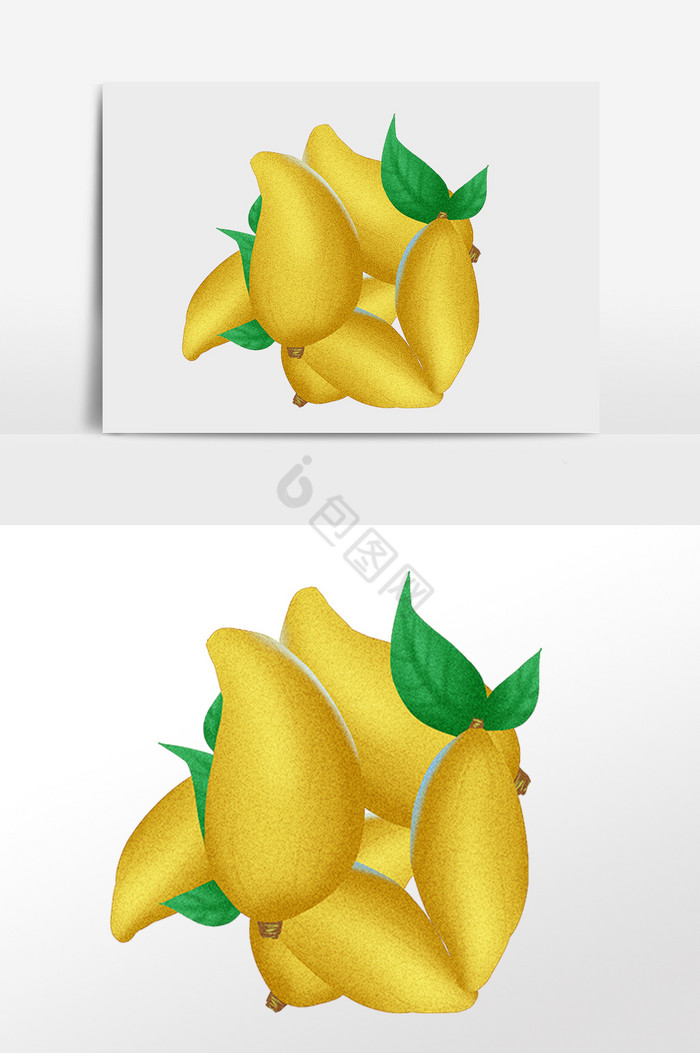 新鲜夏季水果小黄芒插画图片