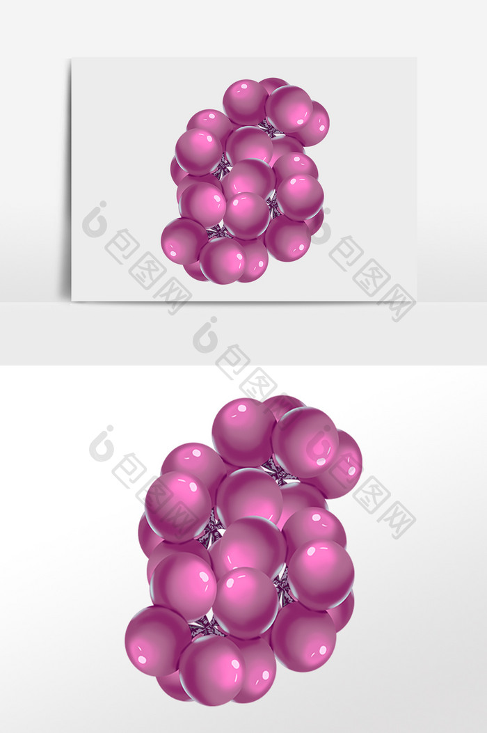 手绘夏季新鲜美味水果紫葡萄插画