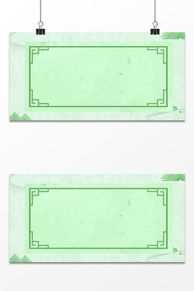 绿色扁平芒种节气田园山水海报背景