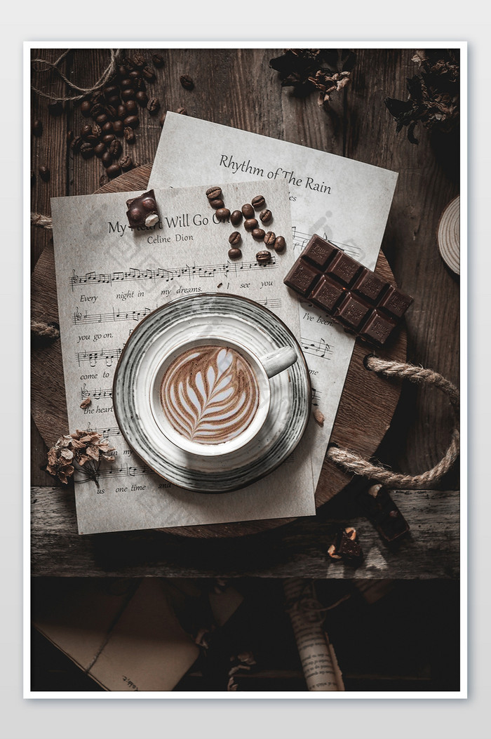 气质生活咖啡巧克力静物美食摄影图片图片