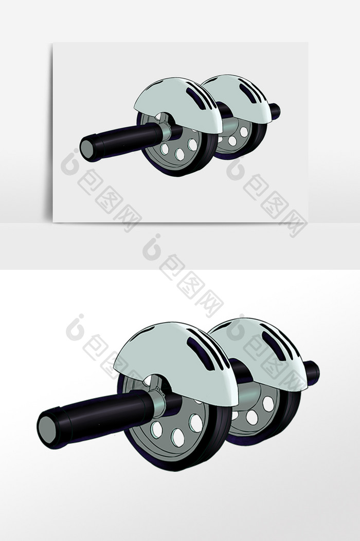 手绘运动健身器械器材插画