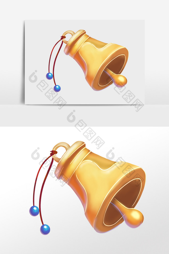 金色摇铃挂饰铃铛插画图片图片