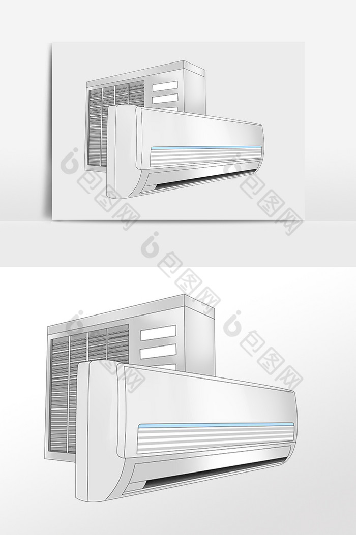 日常生活电器挂饰空调插画图片图片