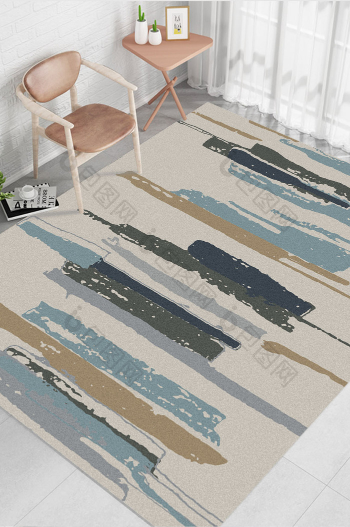 北欧现代ins纹理客厅地毯图案图片图片