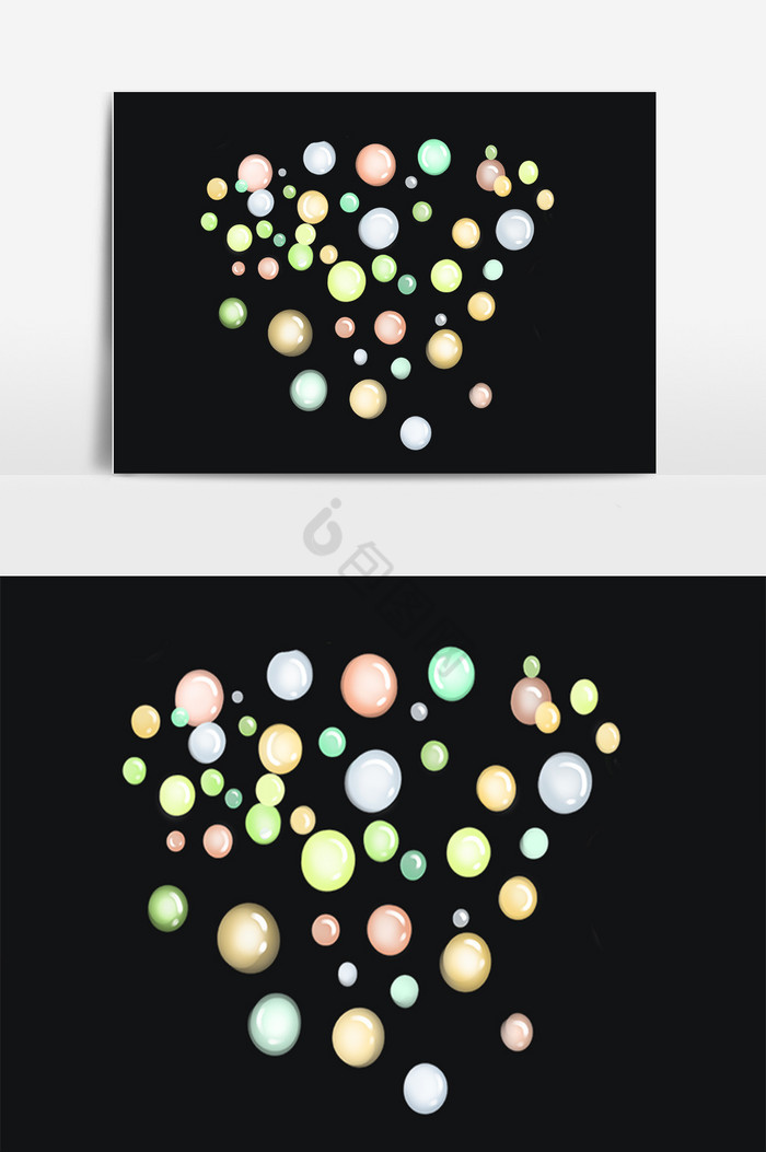 七彩泡泡漂浮气泡插画图片