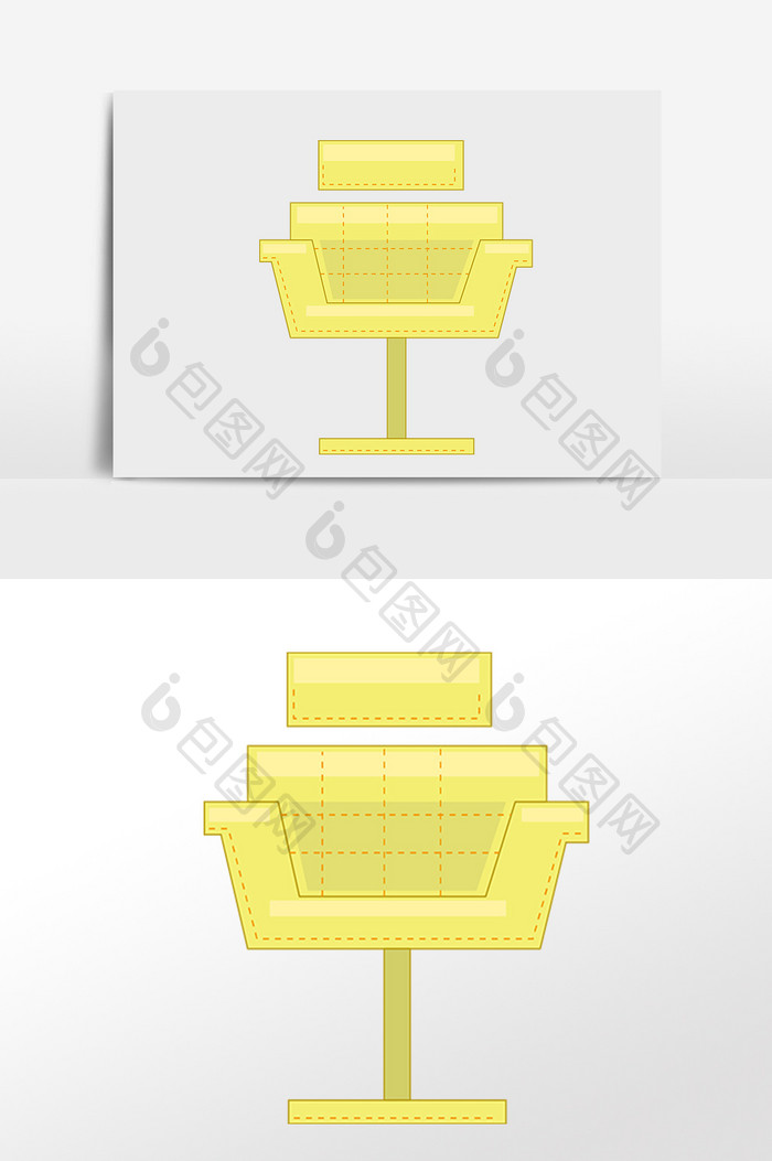 手绘日常生活用品座椅插画
