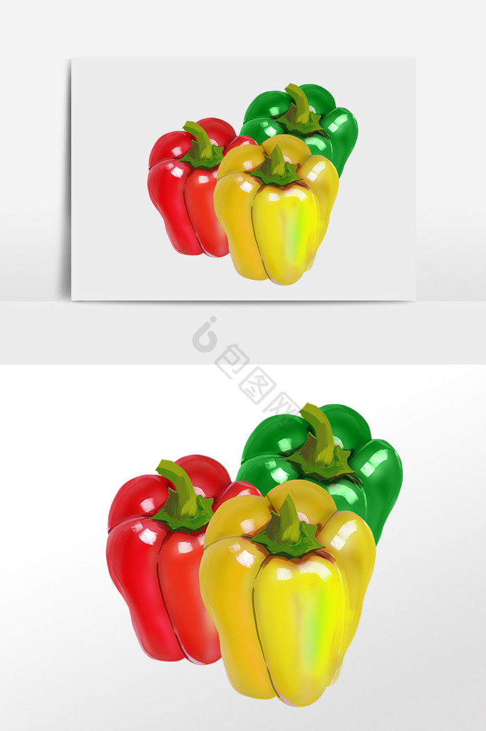 新鲜有机蔬菜菜辣椒插画图片