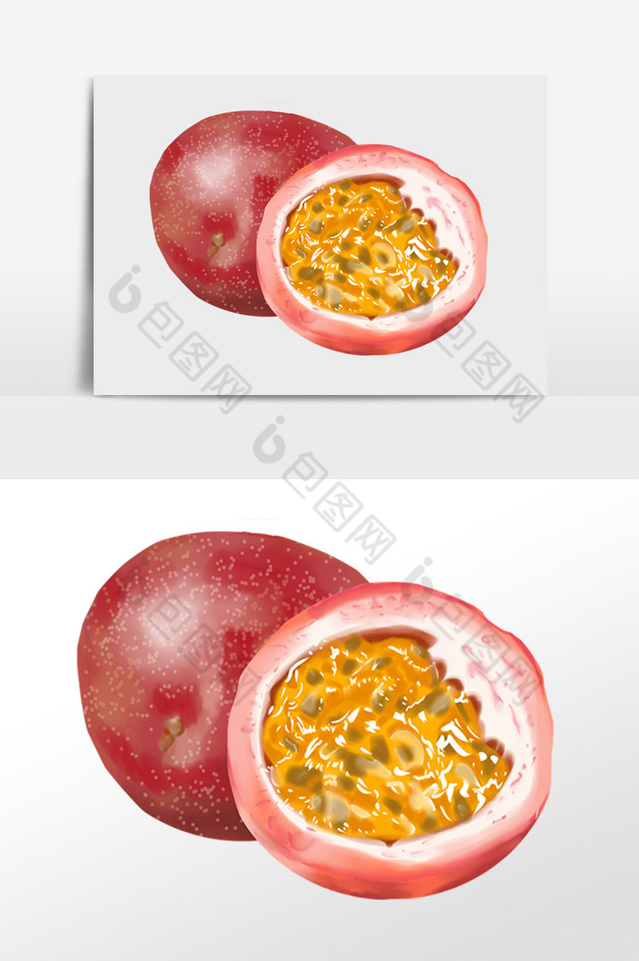 新鲜有机美味百香果水果插画图片图片