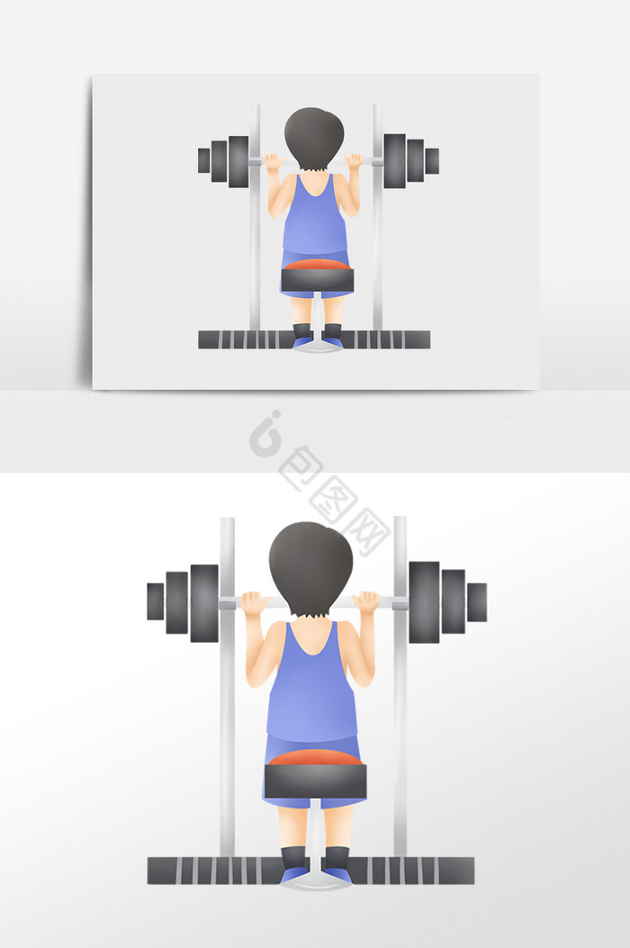 运动健身锻炼举重男孩插画图片