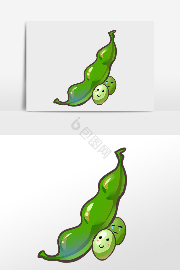 新鲜有机蔬菜豌豆插画图片